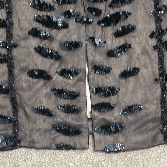 MANDALAY 12 Dress Cocktail 100% Silk V-Neck Embellished Sequin BLACK NWT VTG - Picture 5 of 11